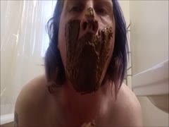 amateur talking to camera while eating shit